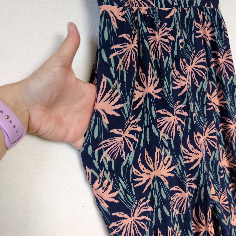 Madewell Oasis Palms Wide Leg Jumpsuit V Back Tropical Resort 6 Beachy Coastal - Picture 5 of 11